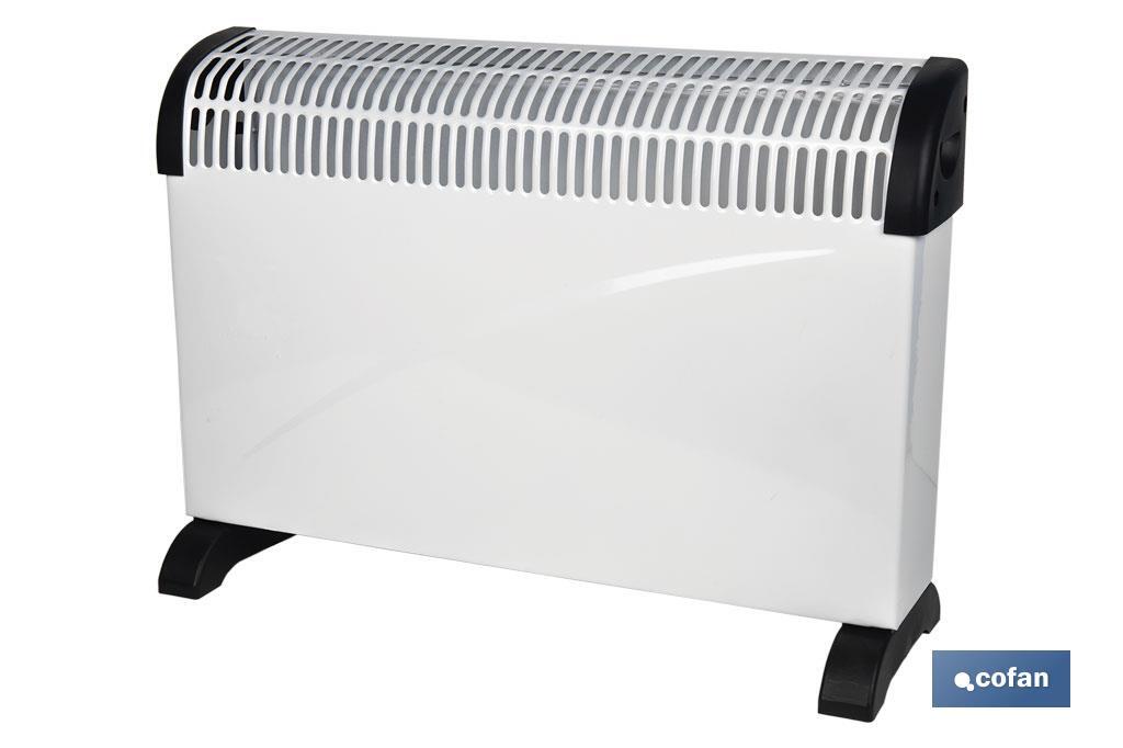 Convector radiante | Potencia: 2000 W | Termostato regulable | Seguridad antivuelco | Ideal para estancias medianas - Cofan