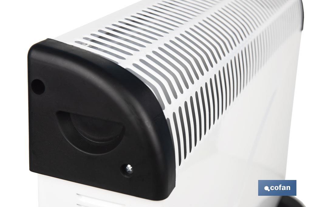 Convector radiante | Potencia: 2000 W | Termostato regulable | Seguridad antivuelco | Ideal para estancias medianas - Cofan