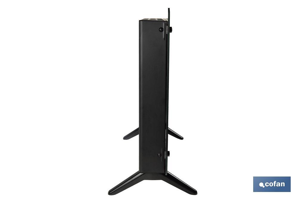 Convector radiante de panel de vidrio | Potencia: 1500 W | Mando a distancia | Control vía app | Compatible con asistente de voz | Temporizador 24 h - Cofan
