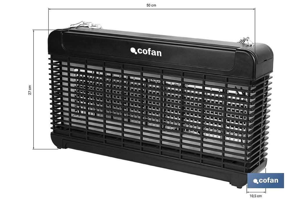 Lámpara LED antiinsectos con enchufe| Potencia: 13 W | Descarga Eléctrica: 4000 V | Área: 200 m² | Protégete contra los insectos - Cofan