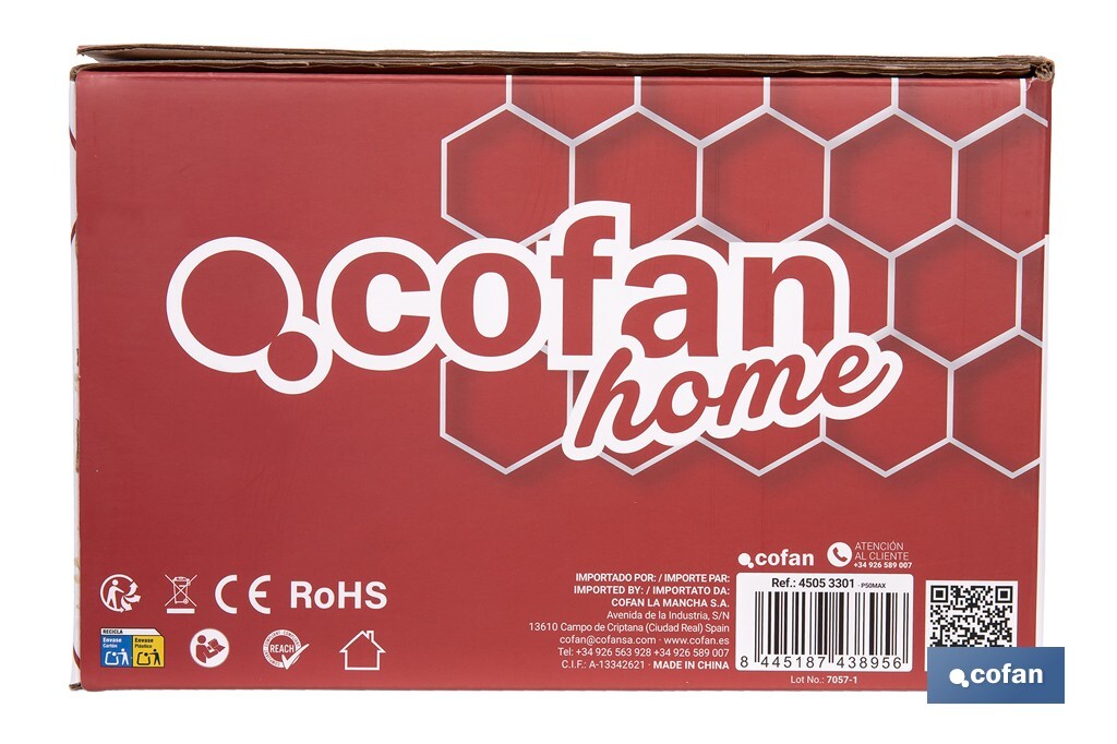 Aspiradora sin cable con base de carga | Potencia de succión: 180 AW | Potencia ciclónica: 32 kPa | 4 velocidades | Filtro HEPA lavable | Batería de litio 25,9 V | Color: blanco - Cofan