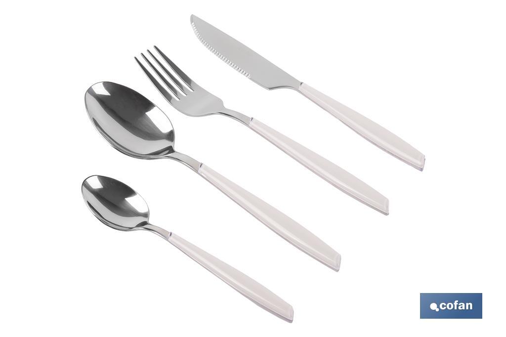 Set de 24 cubiertos de acero Inoxidable | Diferentes colores | Diseño Moderno y Funcional - Cofan