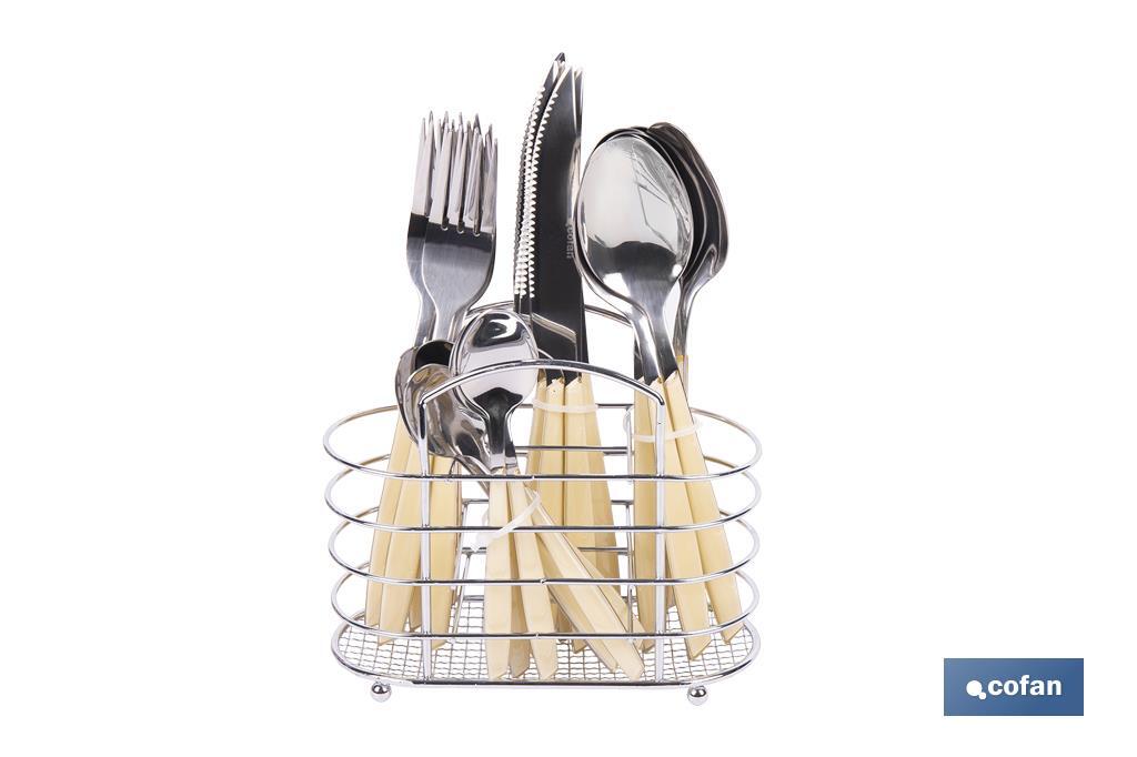 Set de 24 cubiertos de acero Inoxidable | Diferentes colores | Diseño Moderno y Funcional - Cofan