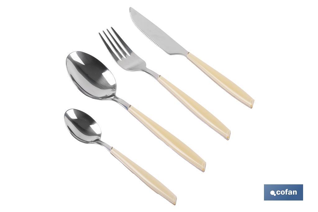 Set de 24 cubiertos de acero Inoxidable | Diferentes colores | Diseño Moderno y Funcional - Cofan