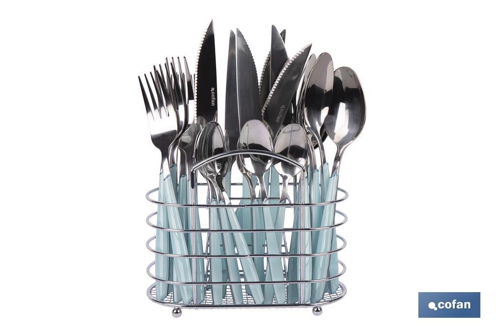 Set de 24 cubiertos de acero Inoxidable | Diferentes colores | Diseño Moderno y Funcional - Cofan