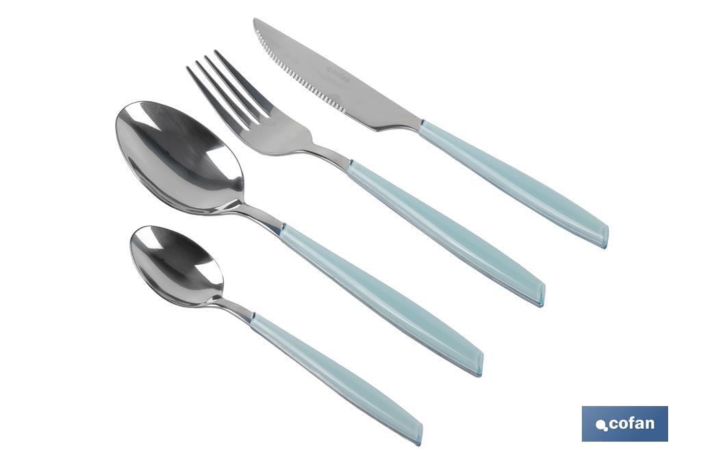 Set de 24 cubiertos de acero Inoxidable | Diferentes colores | Diseño Moderno y Funcional - Cofan