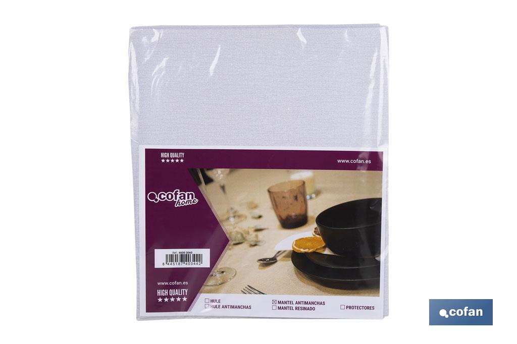 Stain-resistant tablecloth | Grey soft design | Vinyl and polyester | Waterproof | Easy to clean | Available in different sizes - Cofan