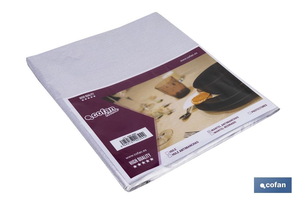 Stain-resistant tablecloth | Grey soft design | Vinyl and polyester | Waterproof | Easy to clean | Available in different sizes - Cofan