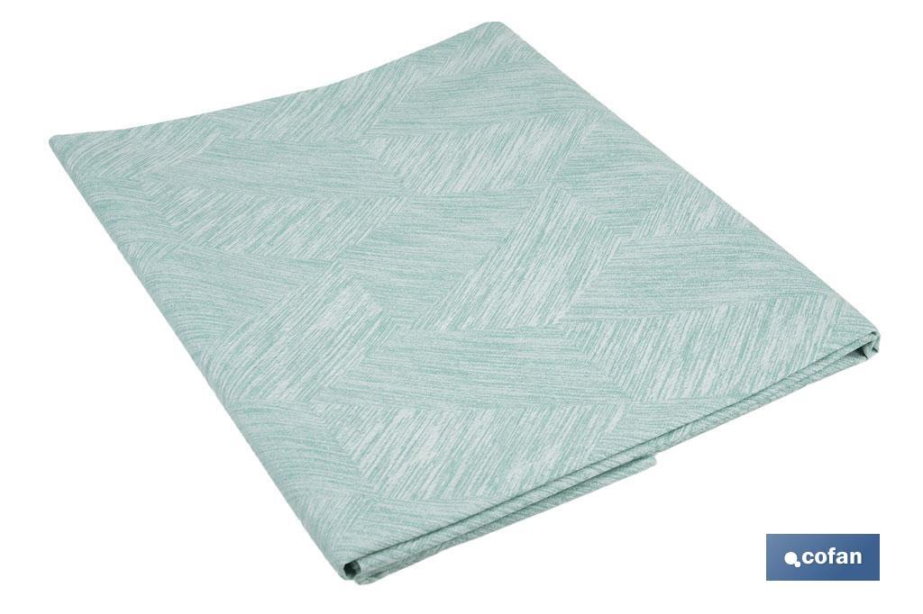 Resin-coated stain-resistant tablecloth | Modern design | Turquoise | Cotton and polyester | Available in different sizes - Cofan