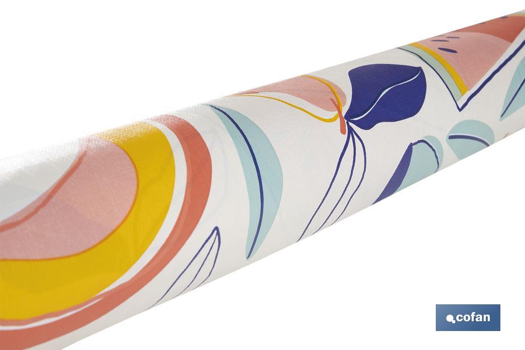 Rollo de hule con diseño de frutas tropical | Protección y estilo para la mesa - Cofan