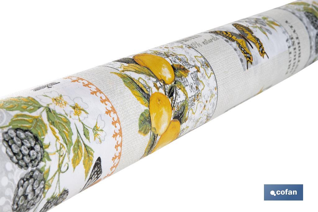 Rollo de hule de limones| Protección y estilo para la mesa - Cofan