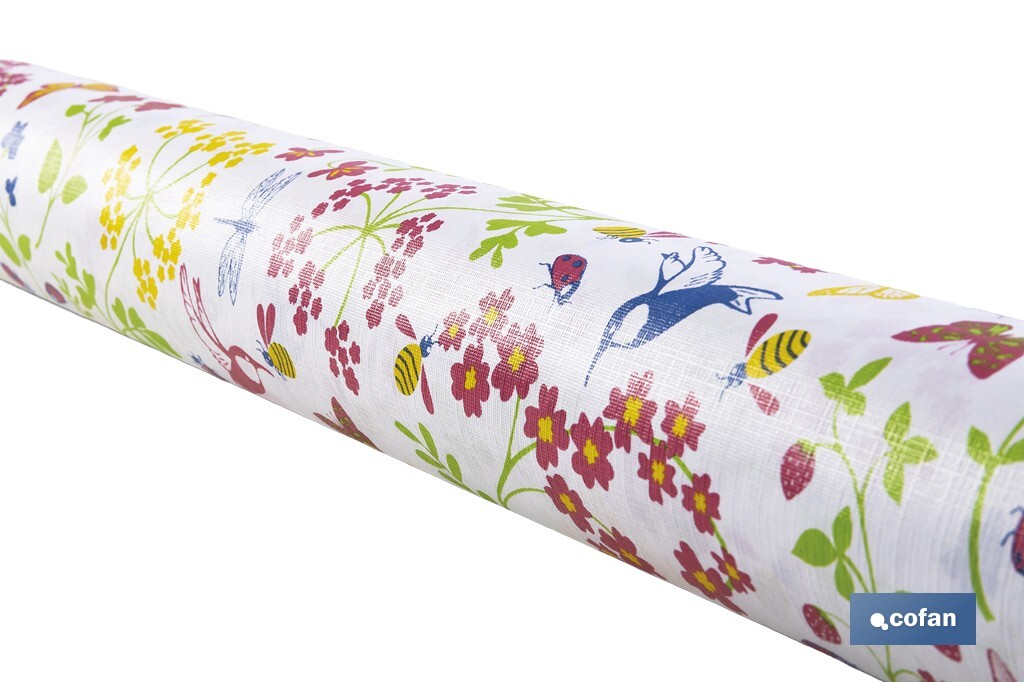 Rollo de hule de mariposas | Impermeable | Protección y estilo para la mesa - Cofan