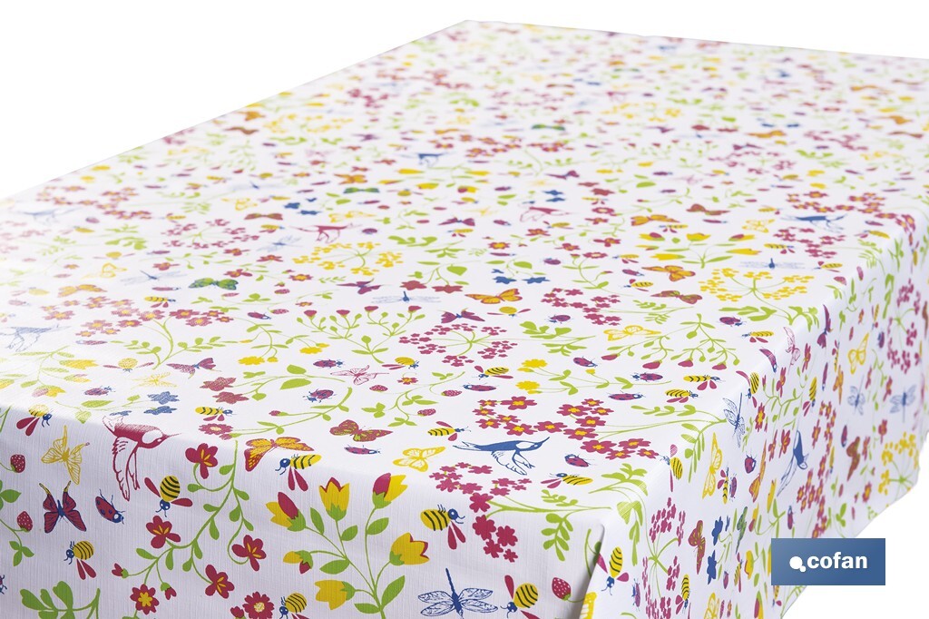 Rollo de hule de mariposas | Impermeable | Protección y estilo para la mesa - Cofan