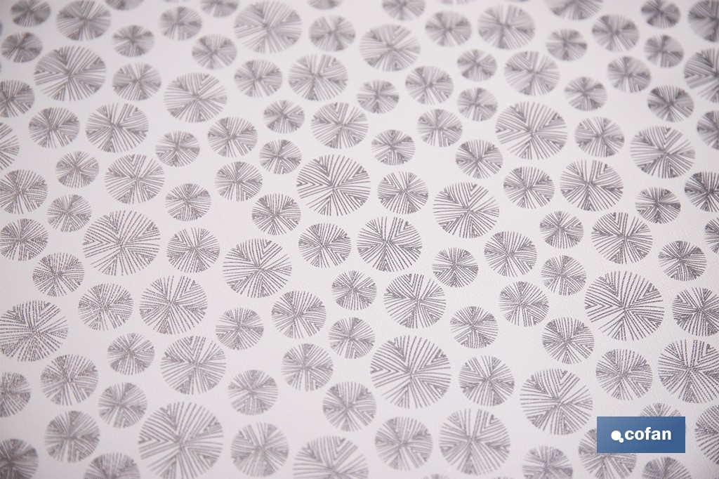 Rollo de hule estampado gris polar | Materiales: polipropileno y PVC | Gran resistencia a líquidos y manchas | Fácil limpieza | Medidas 1,40 x 20 m - Cofan