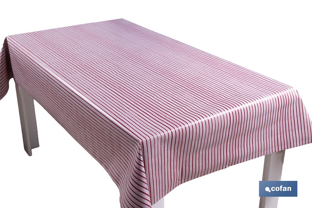 Rollo de hule estampado provenzal rojo | Materiales: polipropileno y PVC | Gran resistencia a líquidos y manchas | Fácil limpieza | Medidas 1,40 x 20 m - Cofan