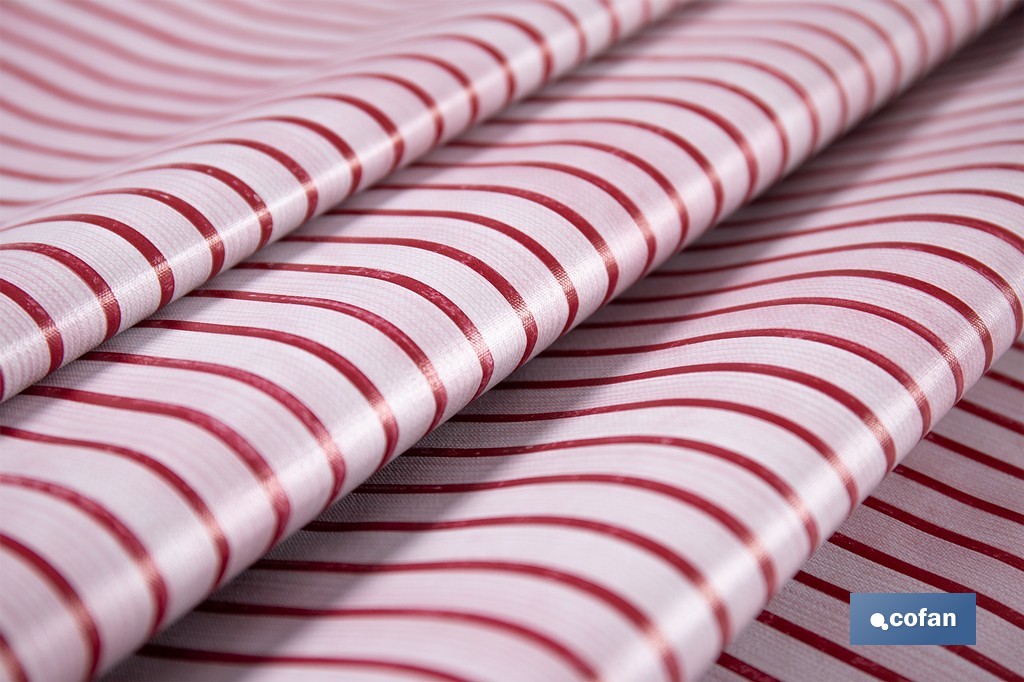 Rollo de hule estampado provenzal rojo | Materiales: polipropileno y PVC | Gran resistencia a líquidos y manchas | Fácil limpieza | Medidas 1,40 x 20 m - Cofan