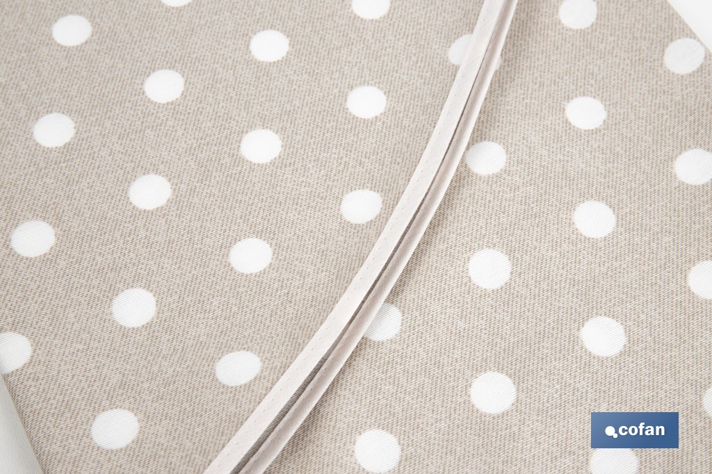 Mantel antimanchas resinado diseño topos lino | Materiales: 50 % algodón y 50 % poliéster | Fácil de limpiar | Mantel redondo de 1,40 m - Cofan