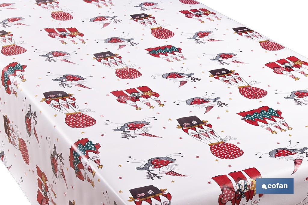 Rollo de hule para mesa con estampado navideño | Diseño de renos - Cofan