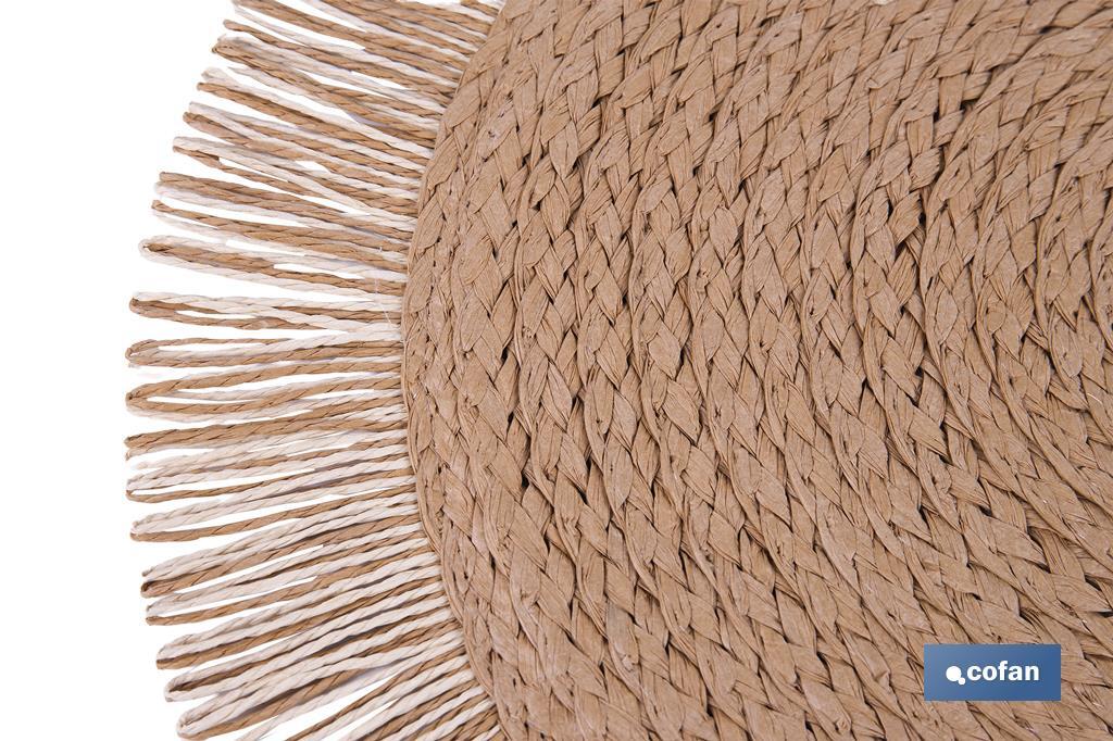 Decorative fringed round placemats | Available in different colours | Table mats | Pack of 6 | Diameter: 38 cm - Cofan