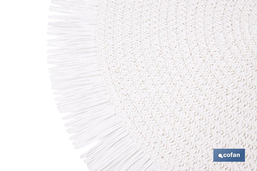 Decorative fringed round placemats | Available in different colours | Table mats | Pack of 6 | Diameter: 38 cm - Cofan