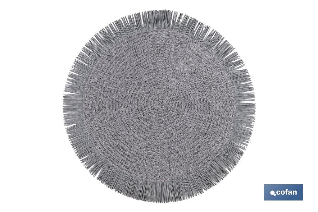 Decorative fringed round placemats | Available in different colours | Table mats | Pack of 6 | Diameter: 38 cm - Cofan