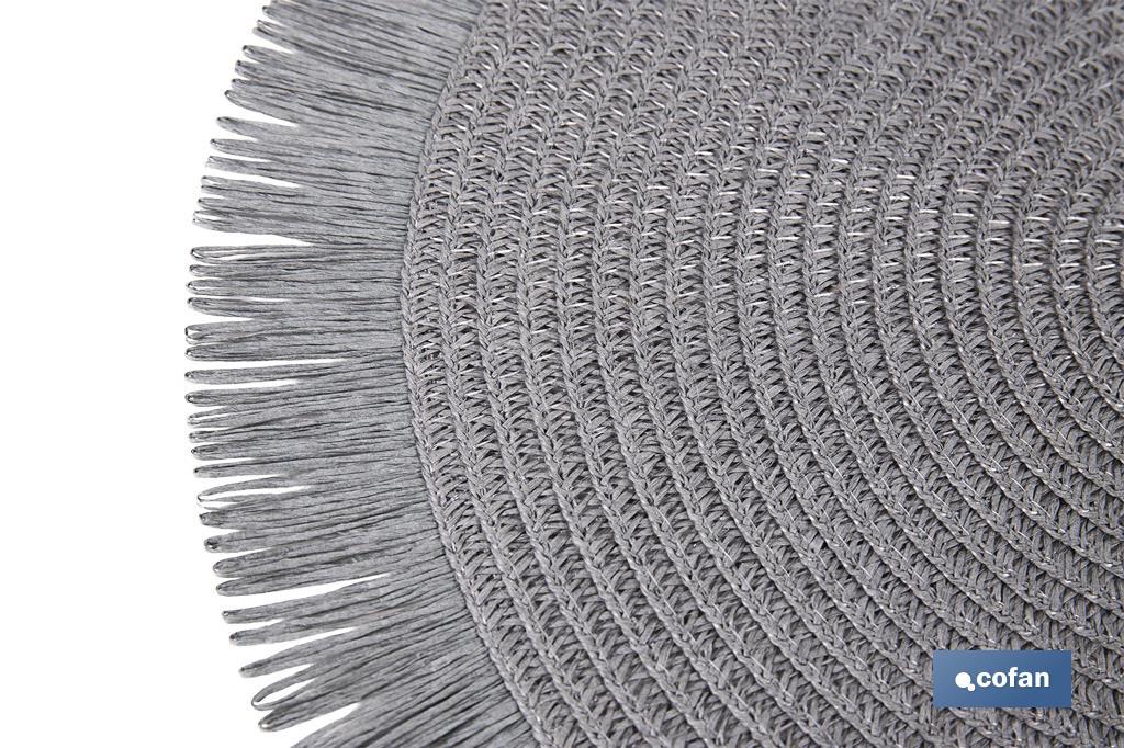 Decorative fringed round placemats | Available in different colours | Table mats | Pack of 6 | Diameter: 38 cm - Cofan