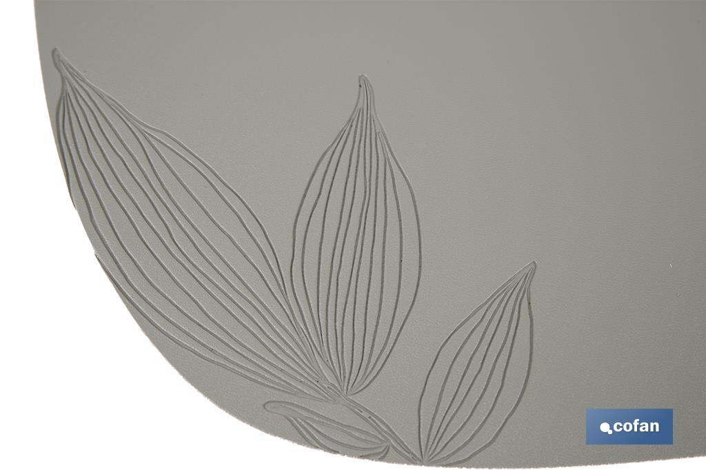 Sous-plat triangulaire | Design avec des motifs imprimés de feuilles | Packs de 6 sets de table individuels | Couleur : vert | Matériau : PVC | Dimensions : 45 x 36 cm - Cofan