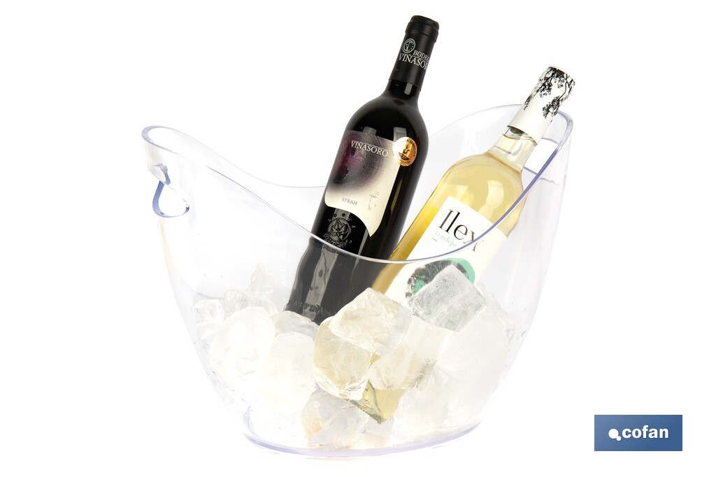 Cubitera transparente para mantener fría la bebida | Capacidad: 8 litros | Para fiestas, eventos y restauración - Cofan