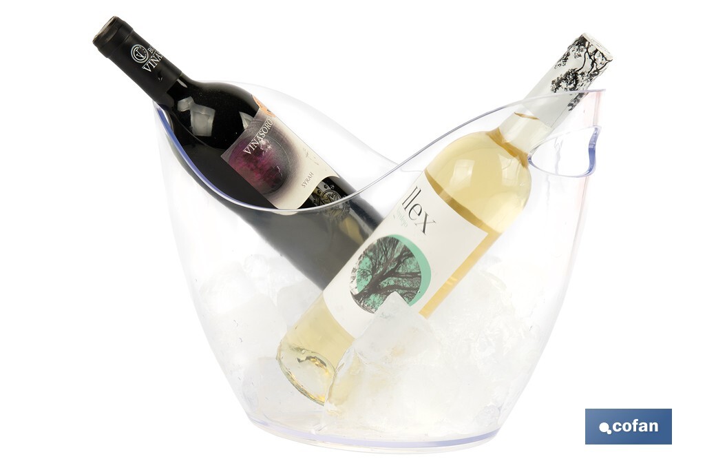 Cubitera transparente para mantener fría la bebida | Capacidad: 8 litros | Para fiestas, eventos y restauración - Cofan