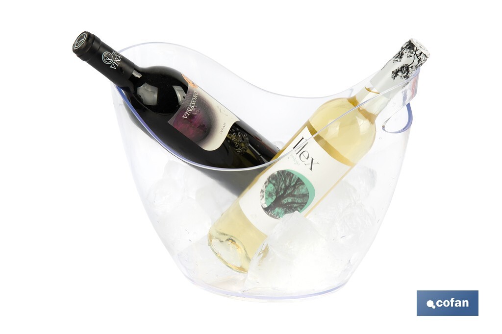 Cubitera transparente para mantener fría la bebida | Capacidad: 8 litros | Para fiestas, eventos y restauración - Cofan