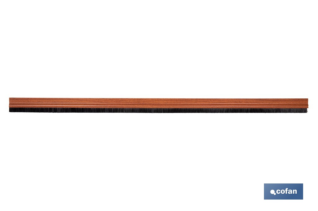 Burlete adhesivo de aluminio con cepillo | Longitud de 92 cm | Disponible en diferentes acabados - Cofan