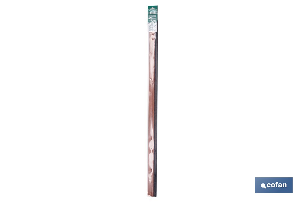 Burlete adhesivo de aluminio con cepillo | Longitud de 92 cm | Disponible en diferentes acabados - Cofan