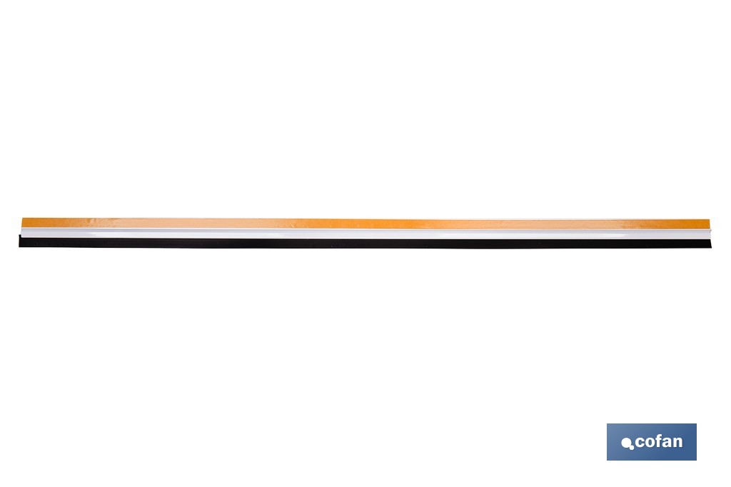 Burlete adhesivo de aluminio con labio de goma | Longitud de 105 cm | Disponible en diferentes acabados - Cofan