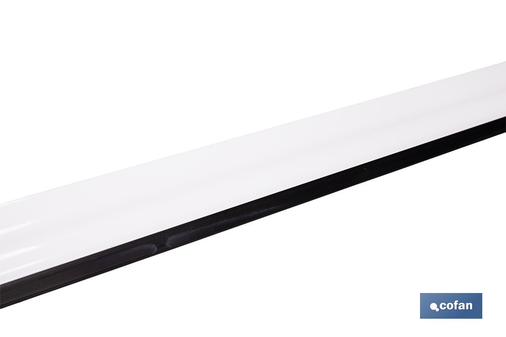 Burlete adhesivo de aluminio con labio de goma | Longitud de 105 cm | Disponible en diferentes acabados - Cofan