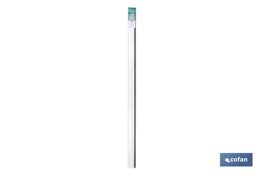 Burlete adhesivo de aluminio con labio de goma | Longitud de 105 cm | Disponible en diferentes acabados - Cofan