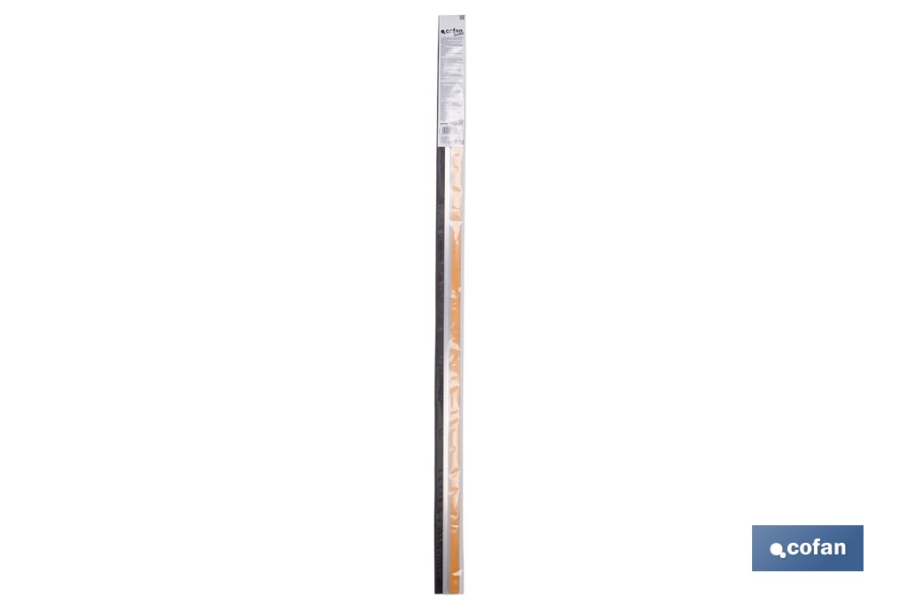 Burlete adhesivo de aluminio con labio de goma | Longitud de 105 cm | Disponible en diferentes acabados - Cofan