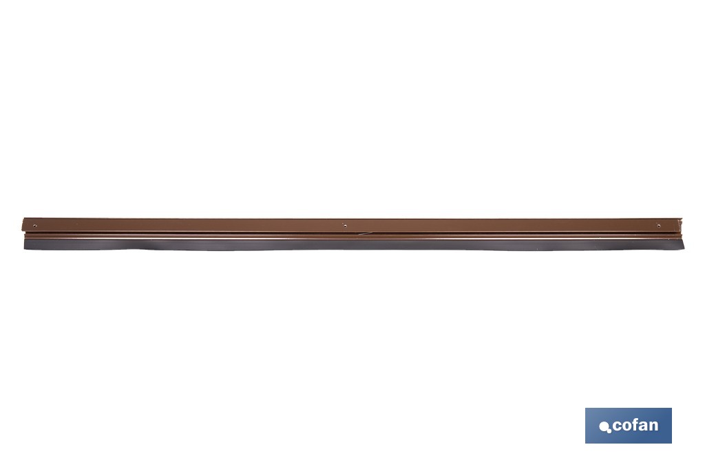 Burlete basculante de aluminio con labio de caucho | Longitud de 93 cm | Disponible en diferentes acabados - Cofan