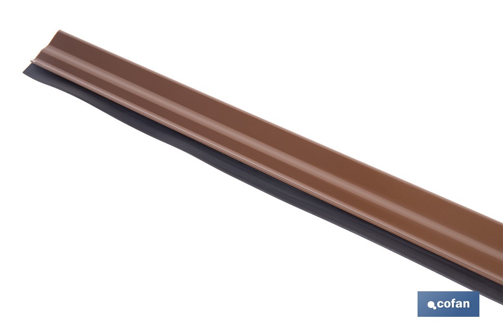Burlete basculante de aluminio con labio de caucho | Longitud de 93 cm | Disponible en diferentes acabados - Cofan