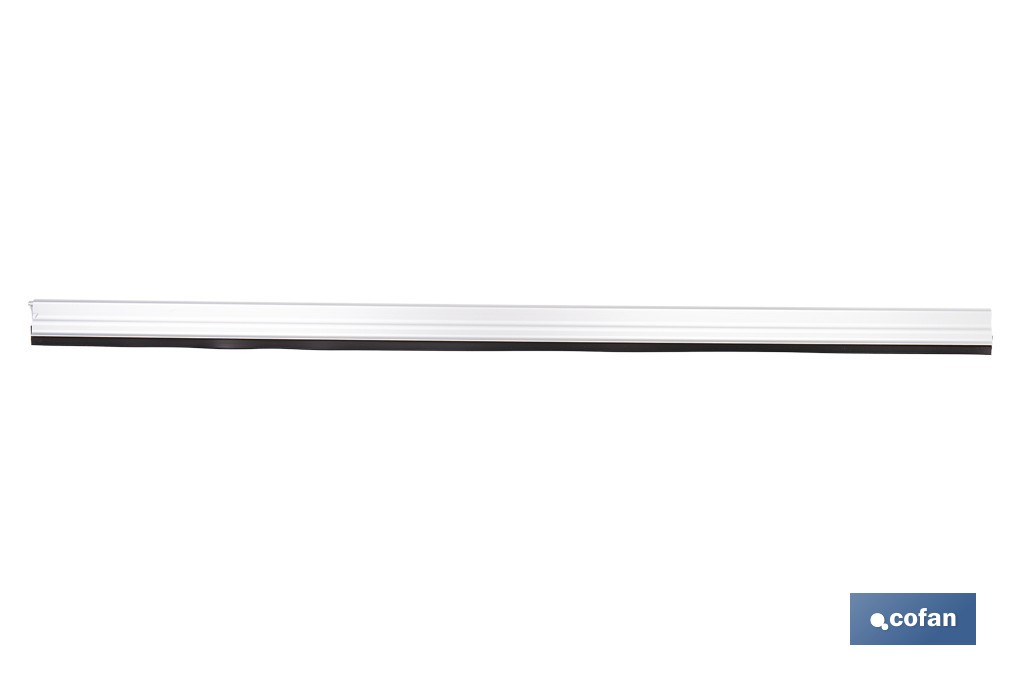 Burlete basculante de aluminio con labio de caucho | Longitud de 93 cm | Disponible en diferentes acabados - Cofan