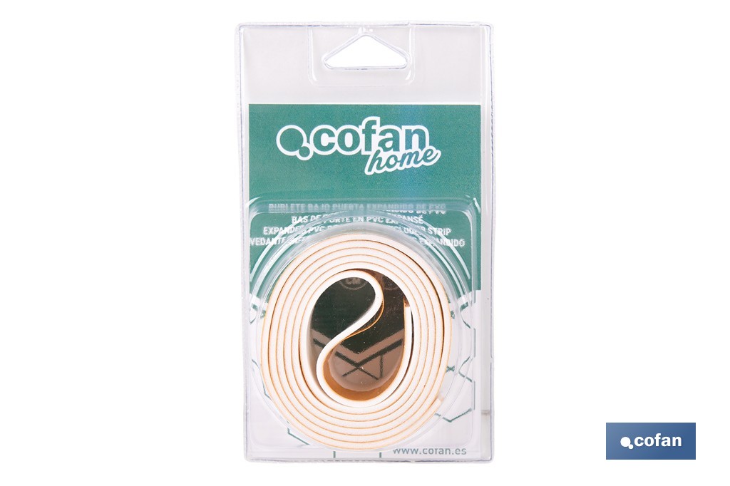 Burlete de PVC expandido | Longitud de 100 cm | Disponible en dos acabados diferentes - Cofan