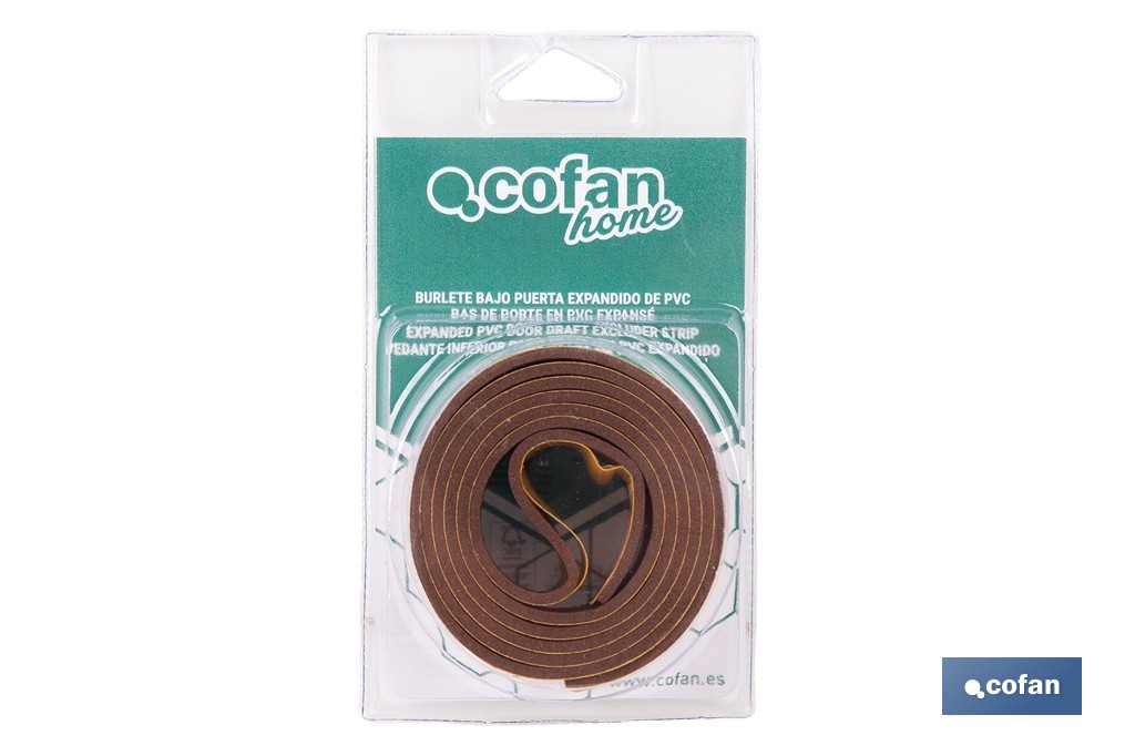 Burlete de PVC expandido | Longitud de 100 cm | Disponible en dos acabados diferentes - Cofan