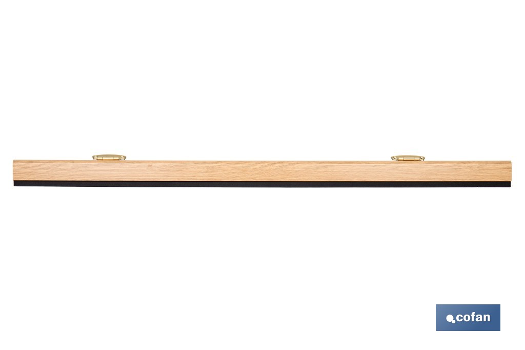 Burlete basculante de madera sostenible | Fijación mediante bisagra | Longitud de 91,5 cm | Disponible en diferentes acabados - Cofan