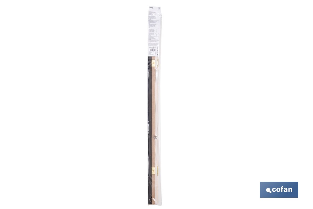 Burlete basculante de madera sostenible | Fijación mediante bisagra | Longitud de 91,5 cm | Disponible en diferentes acabados - Cofan