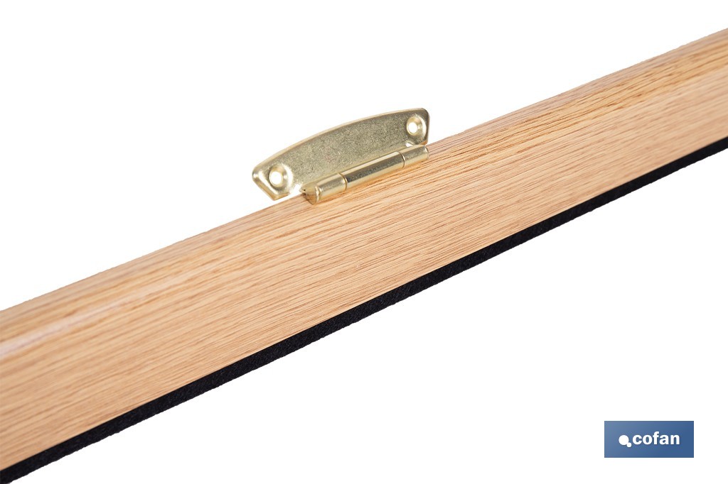 Burlete basculante de madera sostenible | Fijación mediante bisagra | Longitud de 91,5 cm | Disponible en diferentes acabados - Cofan