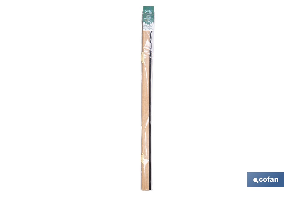 Burlete basculante de madera sostenible | Fijación mediante bisagra | Longitud de 91,5 cm | Disponible en diferentes acabados - Cofan