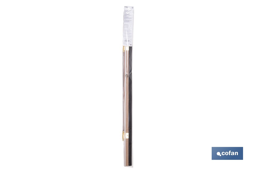 Burlete basculante de madera sostenible | Fijación mediante bisagra | Longitud de 91,5 cm | Disponible en diferentes acabados - Cofan