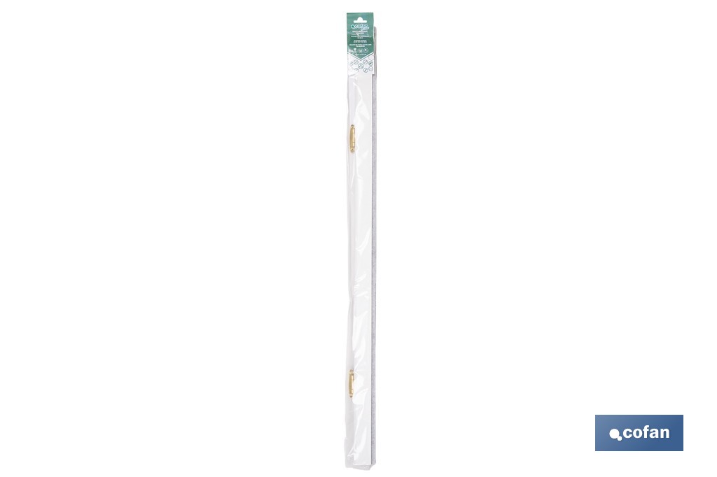 Burlete basculante de madera sostenible | Fijación mediante bisagra | Longitud de 91,5 cm | Disponible en diferentes acabados - Cofan
