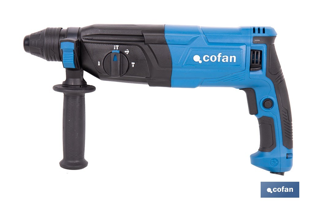 Taladro martillo perforador SDS-Plus | 1050 W, 5200 bpm con energía de impacto de 3,2 J | Accesorios incluidos - Cofan