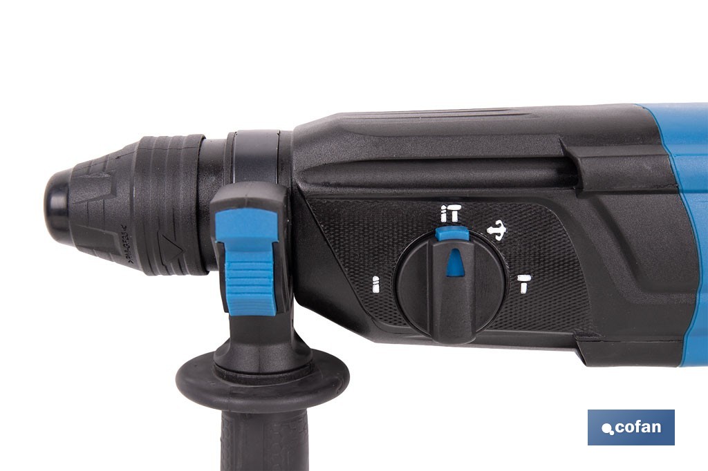 Taladro martillo perforador SDS-Plus | 1050 W, 5200 bpm con energía de impacto de 3,2 J | Accesorios incluidos - Cofan