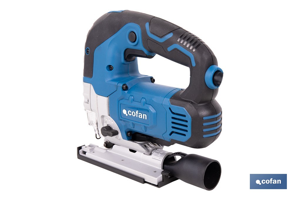 Sierra de calar eléctrica con corte pendular de 4 posiciones | 750 W; corte a bisel ±45°; Velocidad variable 800-3000 rpm - Cofan